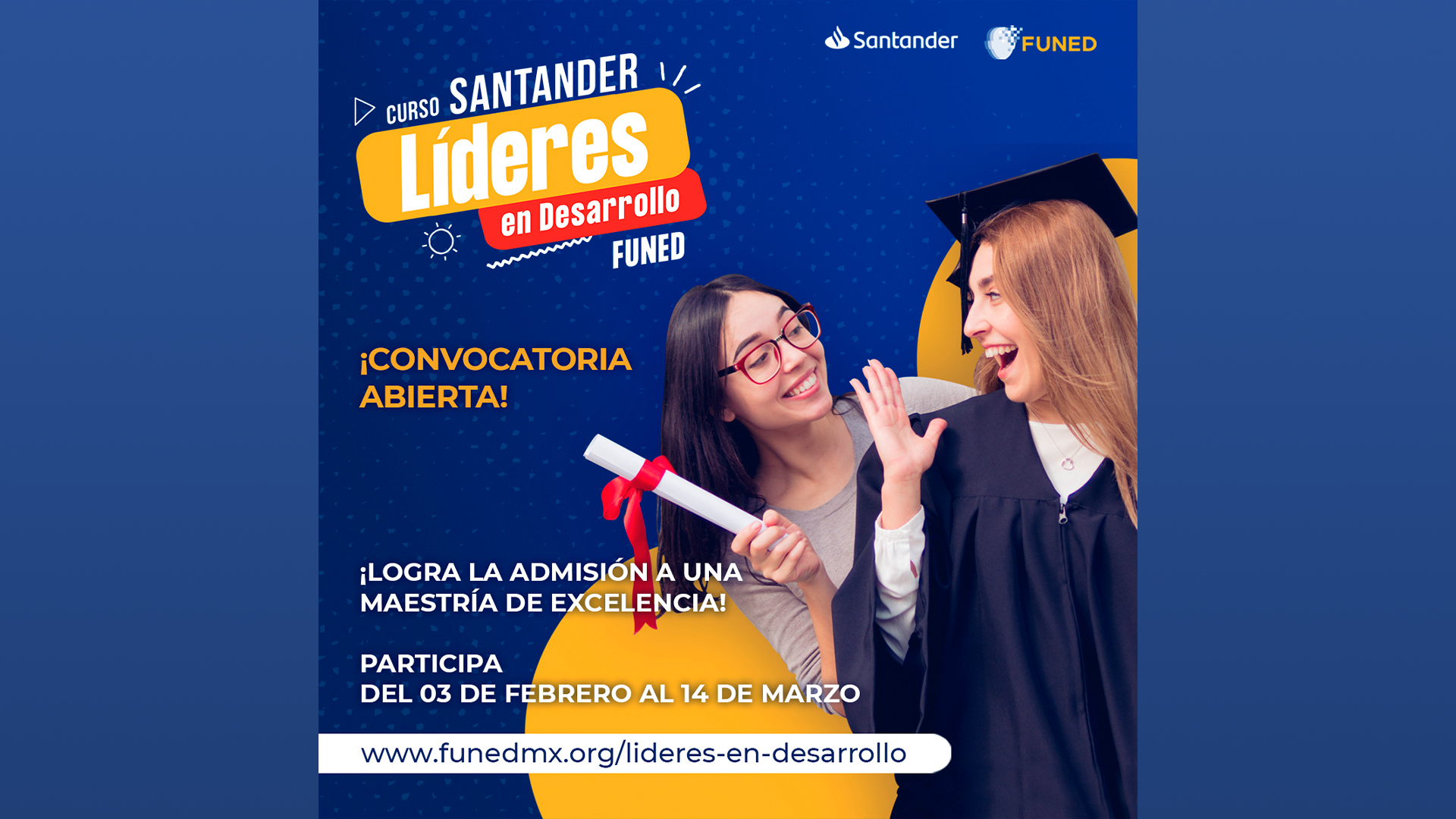 Becas Santander Estudios | Líderes en Desarrollo FUNED 2025